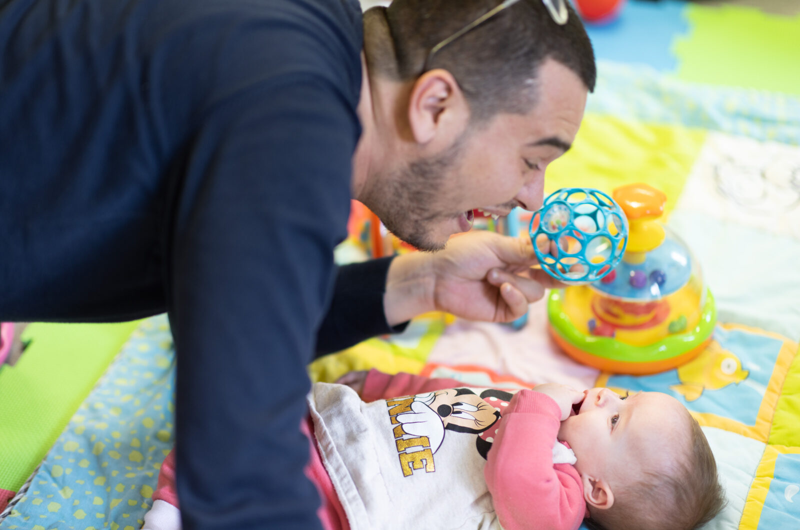 Father and Baby at Hill Street Family Resource Centre - one of the grantees from Children's Promise Fund
